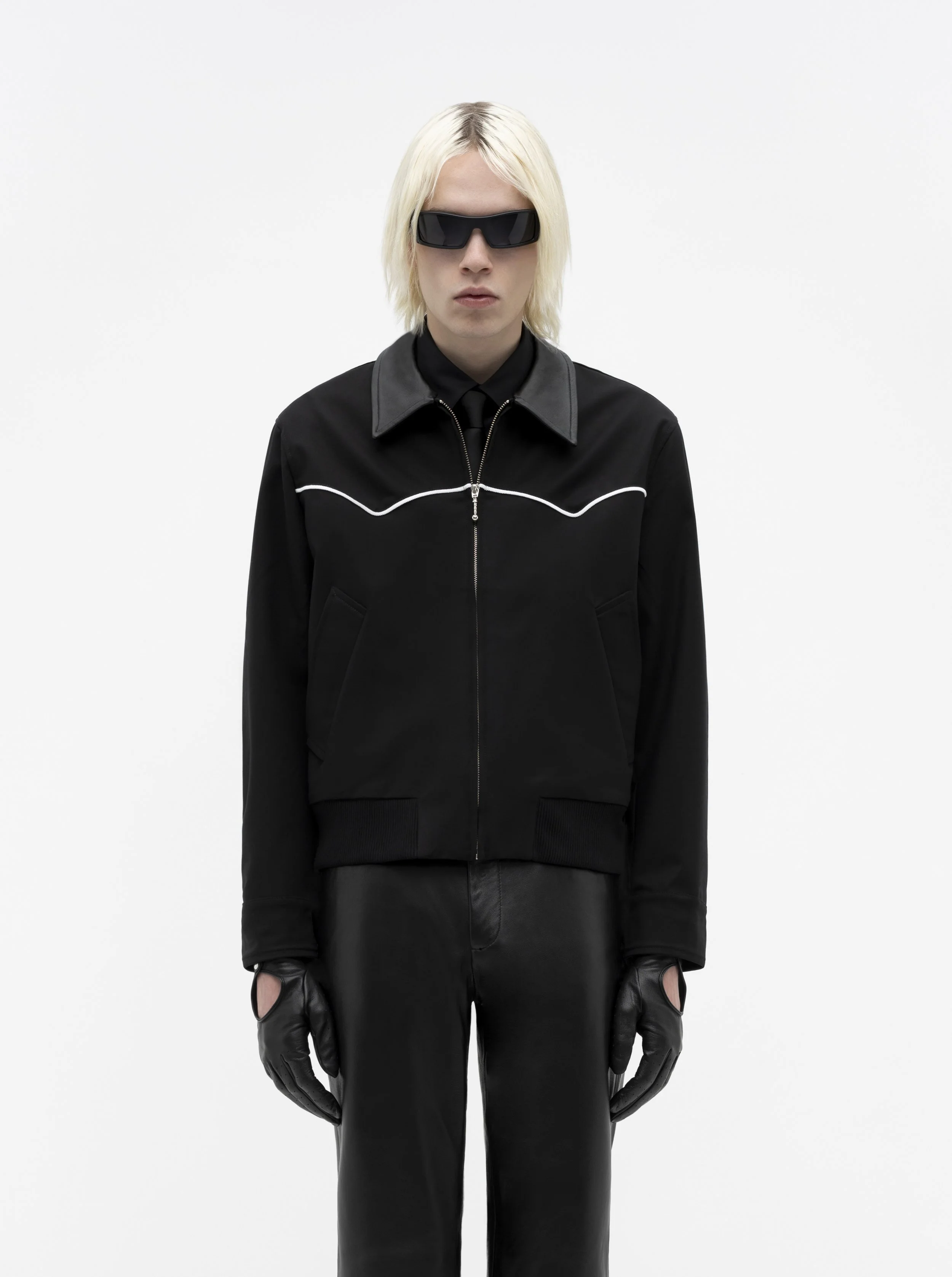 WESTERN HARRINGTON JACKET - BLACK — ERNEST W. BAKER