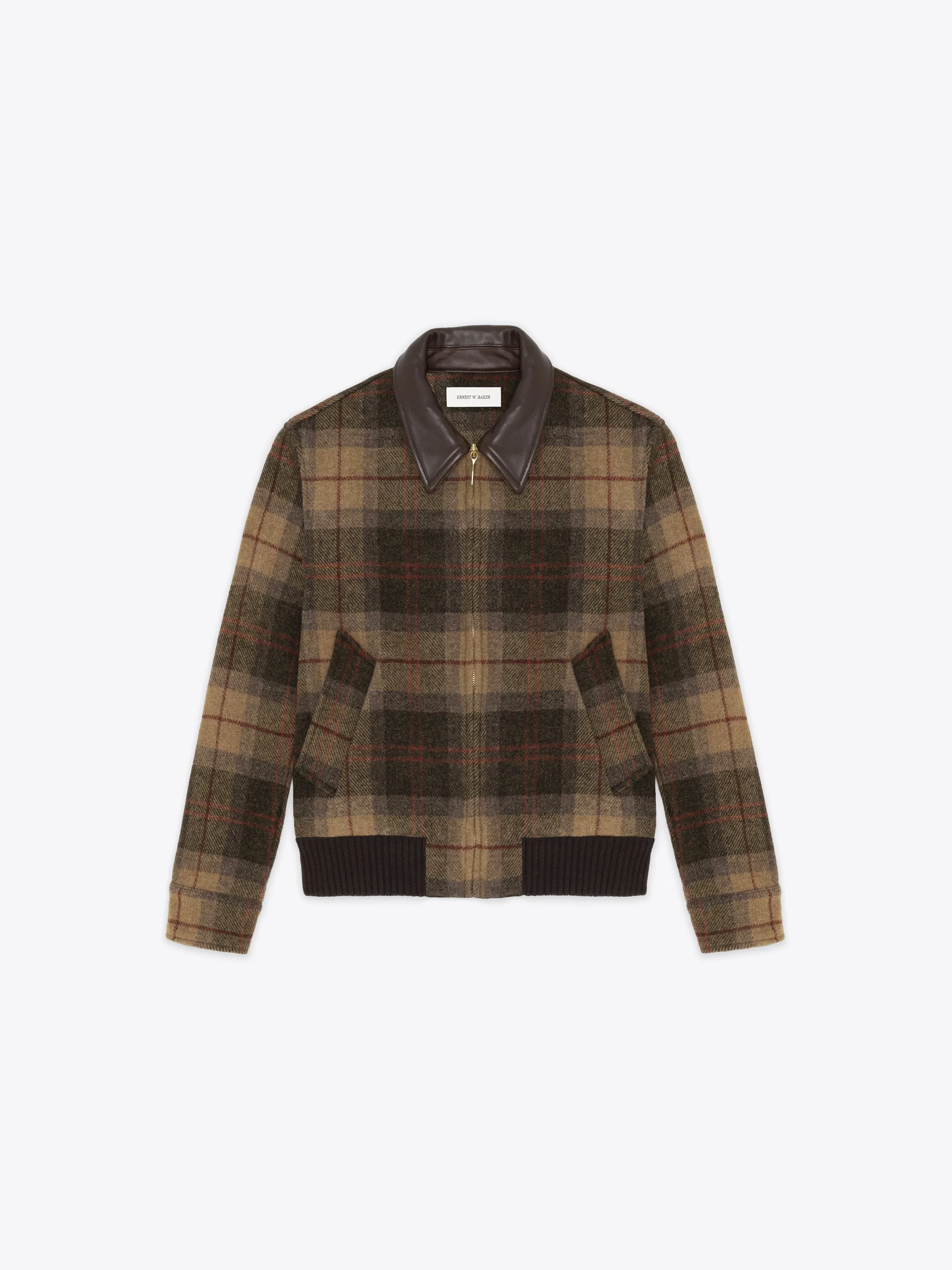 CHECK HARRINGTON JACKET — ERNEST W. BAKER 