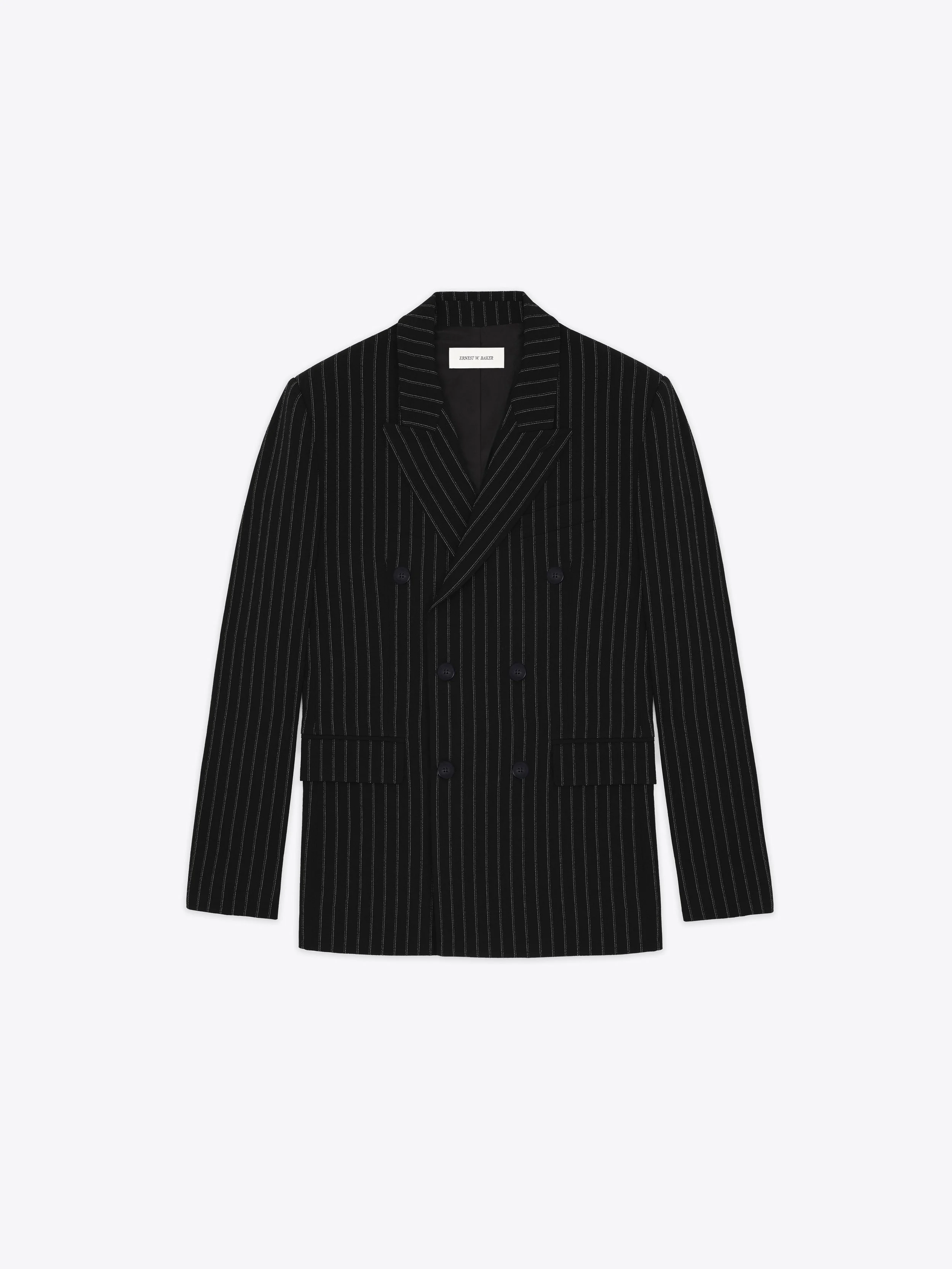 DOUBLE BREASTED BLAZER - PIN STRIPE — ERNEST W. BAKER