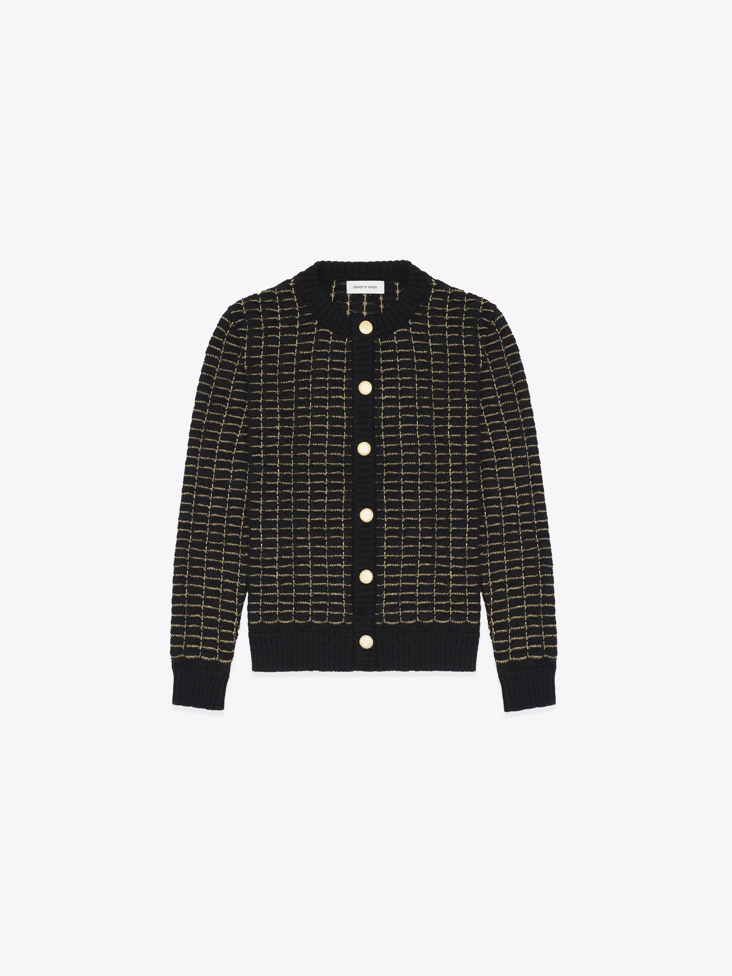 BLACK & GOLD CARDIGAN — ERNEST W. BAKER 
