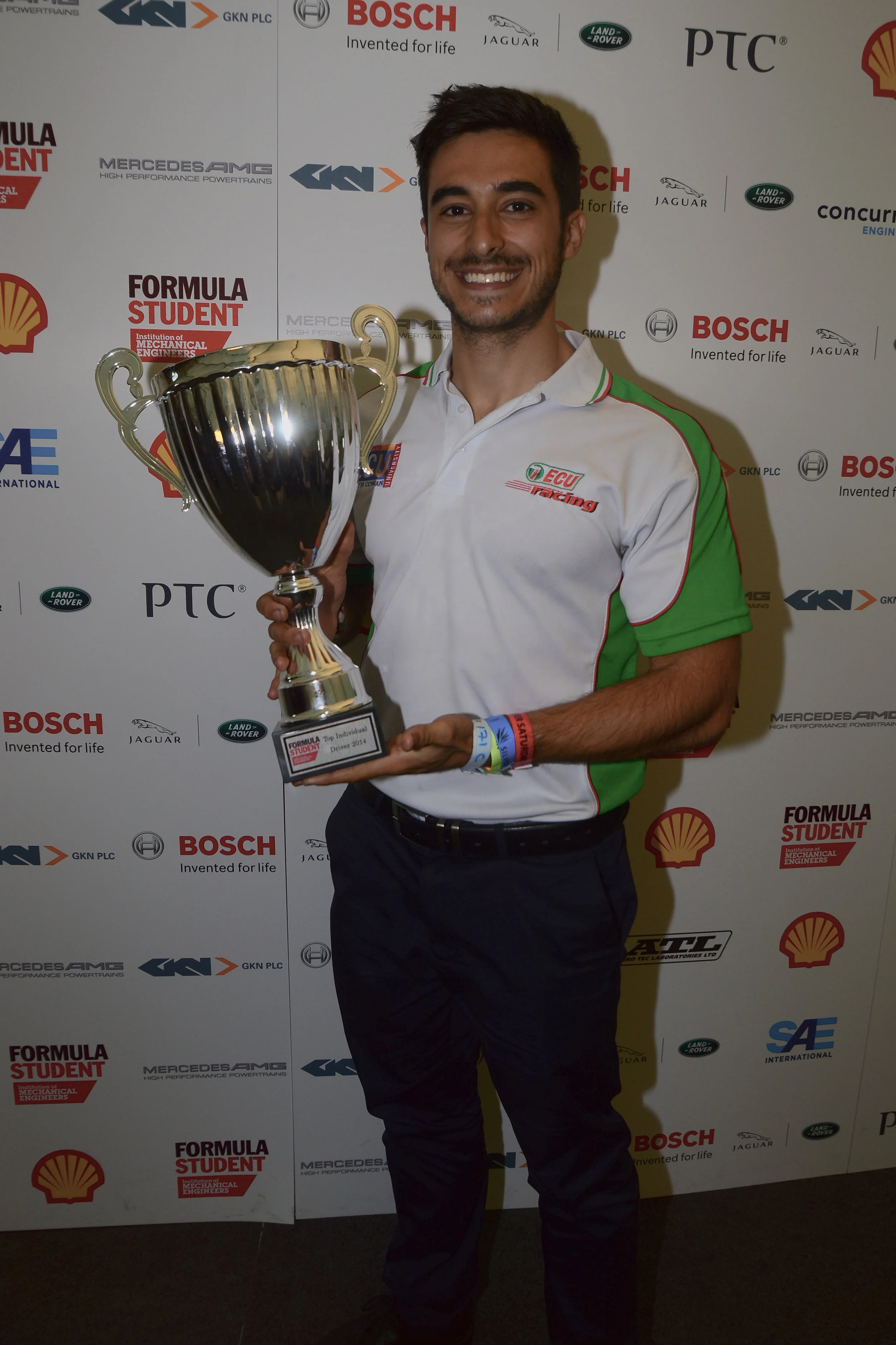 That smile, our Driver won the 'Best Driver Award' at FSUK 2014. Photo Credit: IMechE