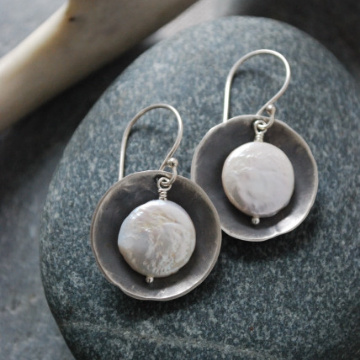 Simple Hammered Circle Earrings — Lisa Gent Handcrafted Jewelry