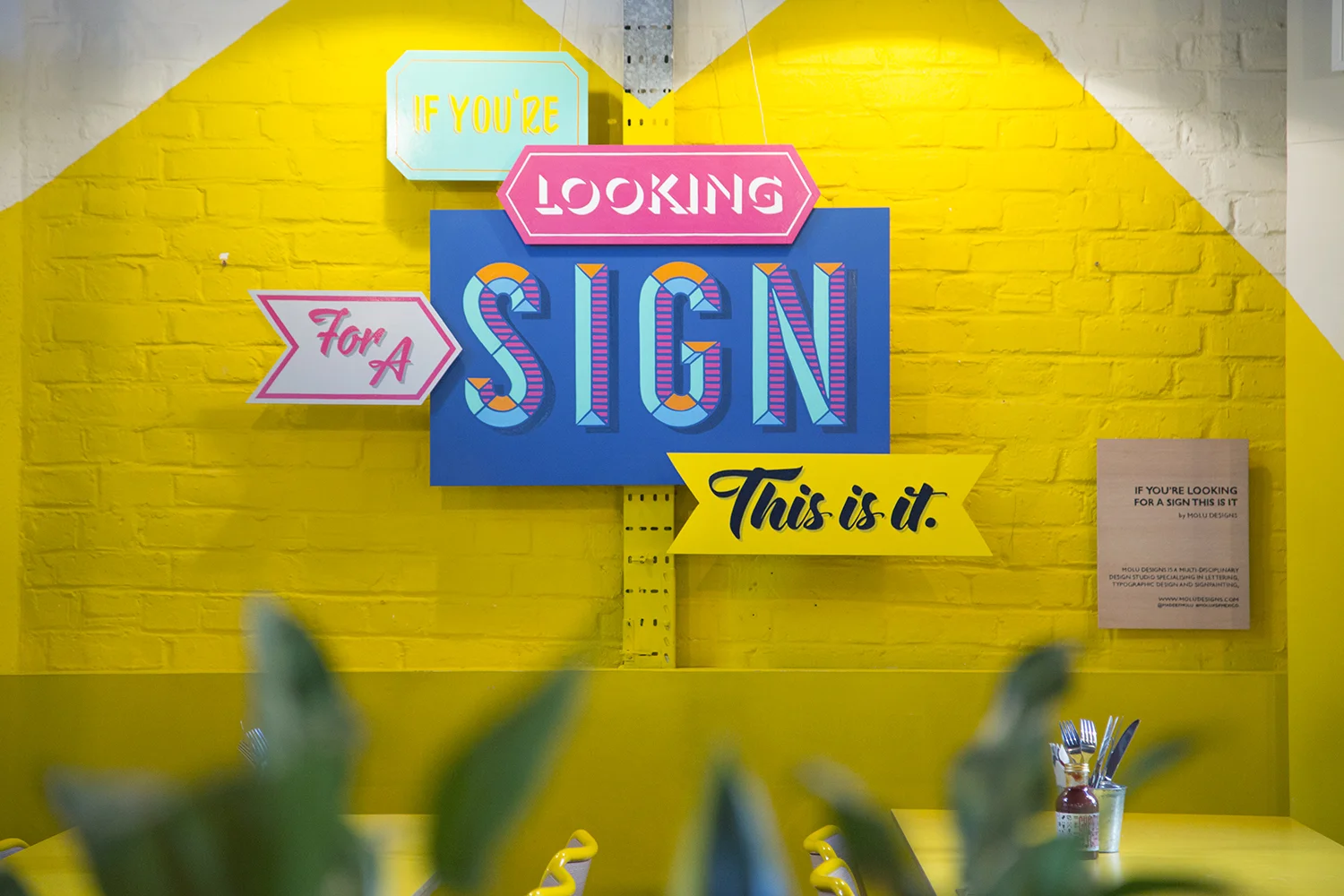 A collaboration with DF Mexico to design and create a punchy, fun, tongue-in-cheek signage piece for their Shoreditch premises.