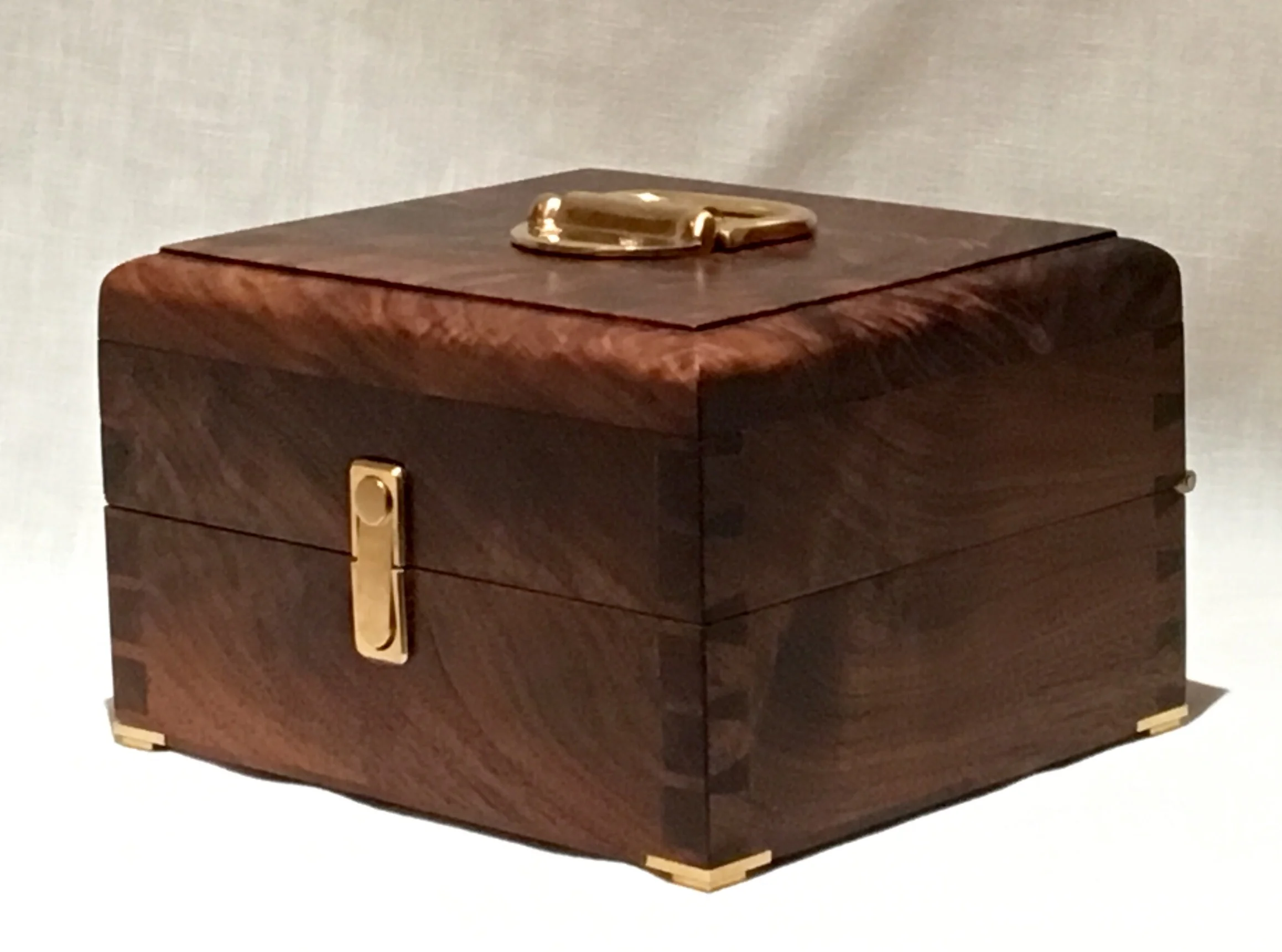 Walnut Storage Box w/ Brass Fittings