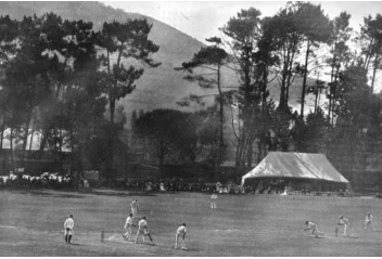 Jack Hobbs batting at Cape Town during the 1909-10 series