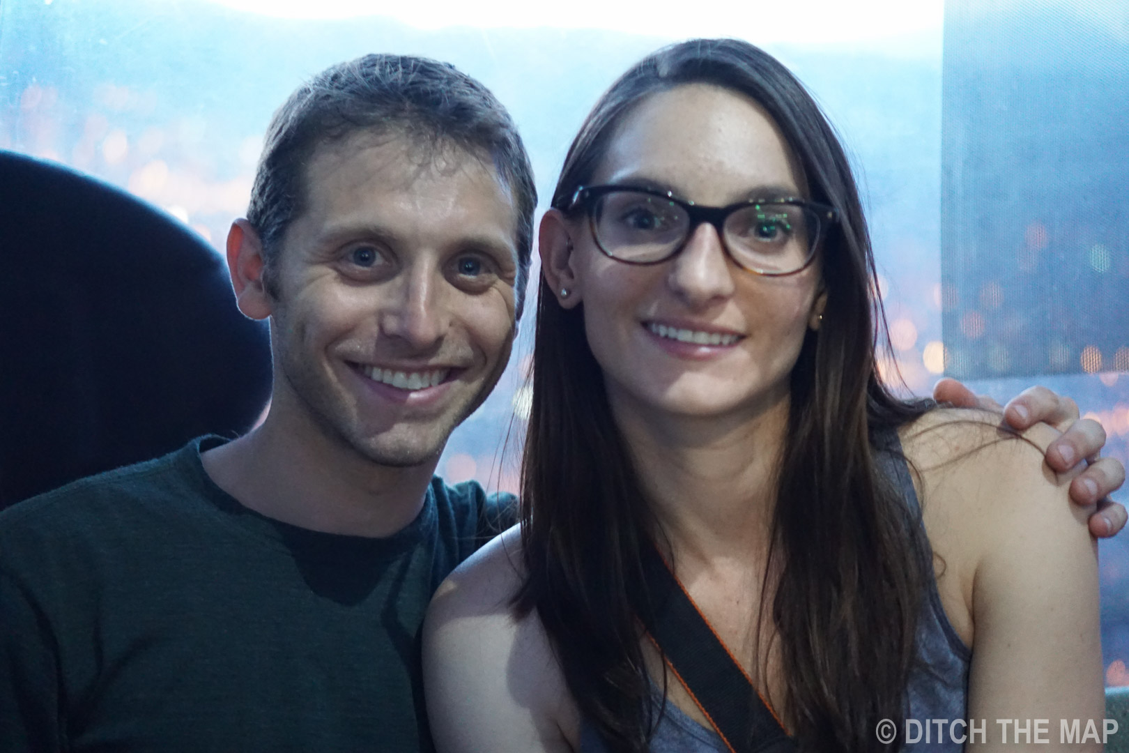 We take a cable car in Medellin, Colombia