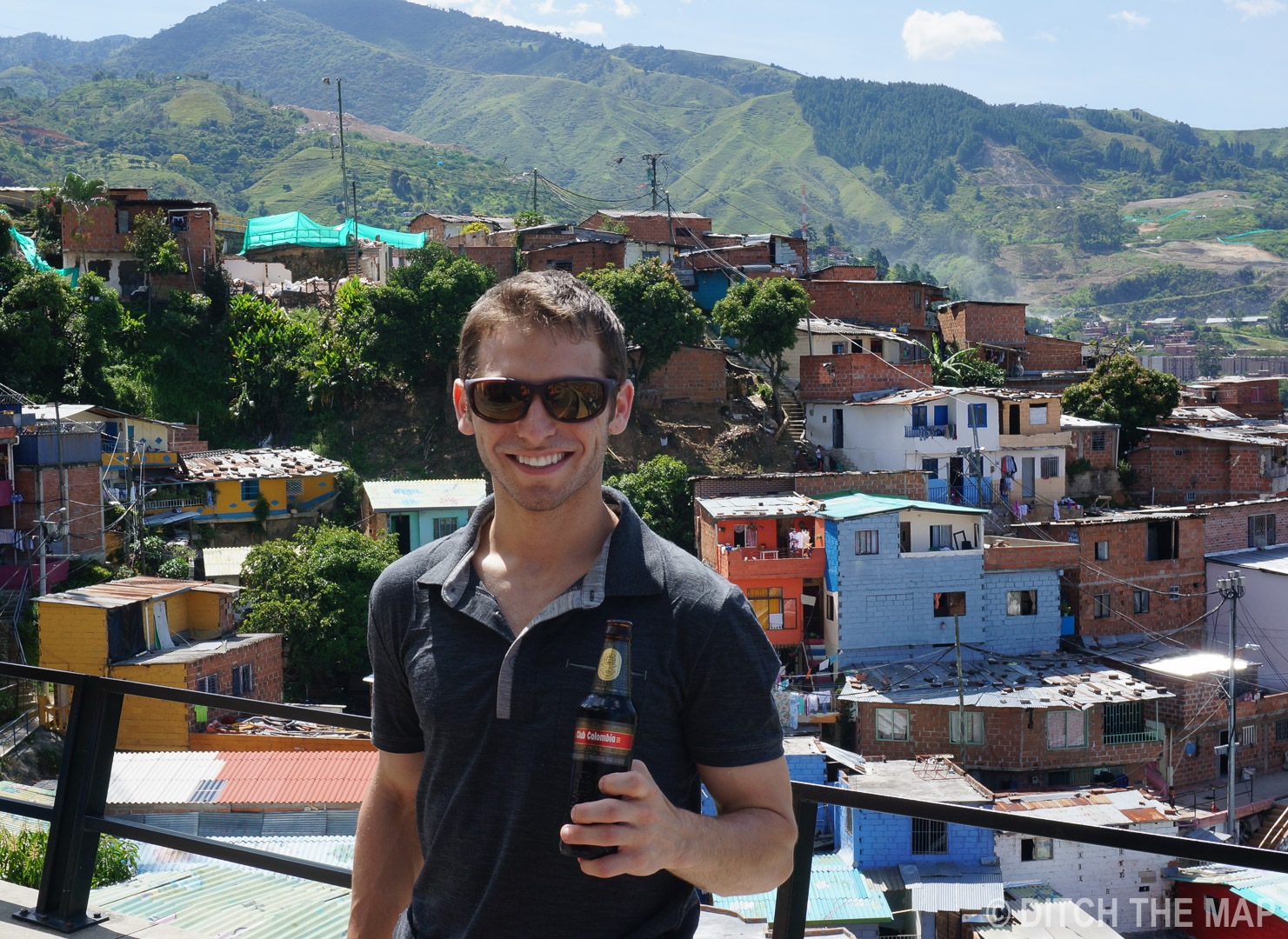 Enjoying a beer in Medellin, Colombia