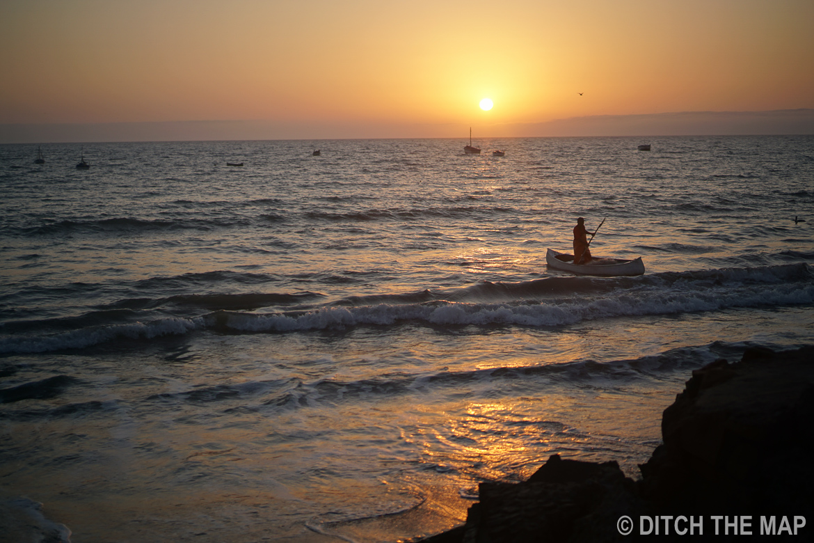 Watching the sunset from our guesthouse in Colan, Peru.