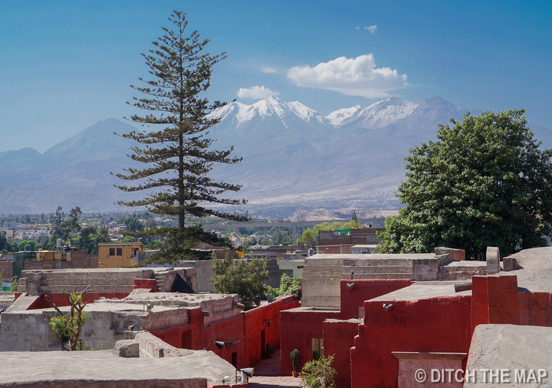 View of nearby mountains in Arequipa, Peru