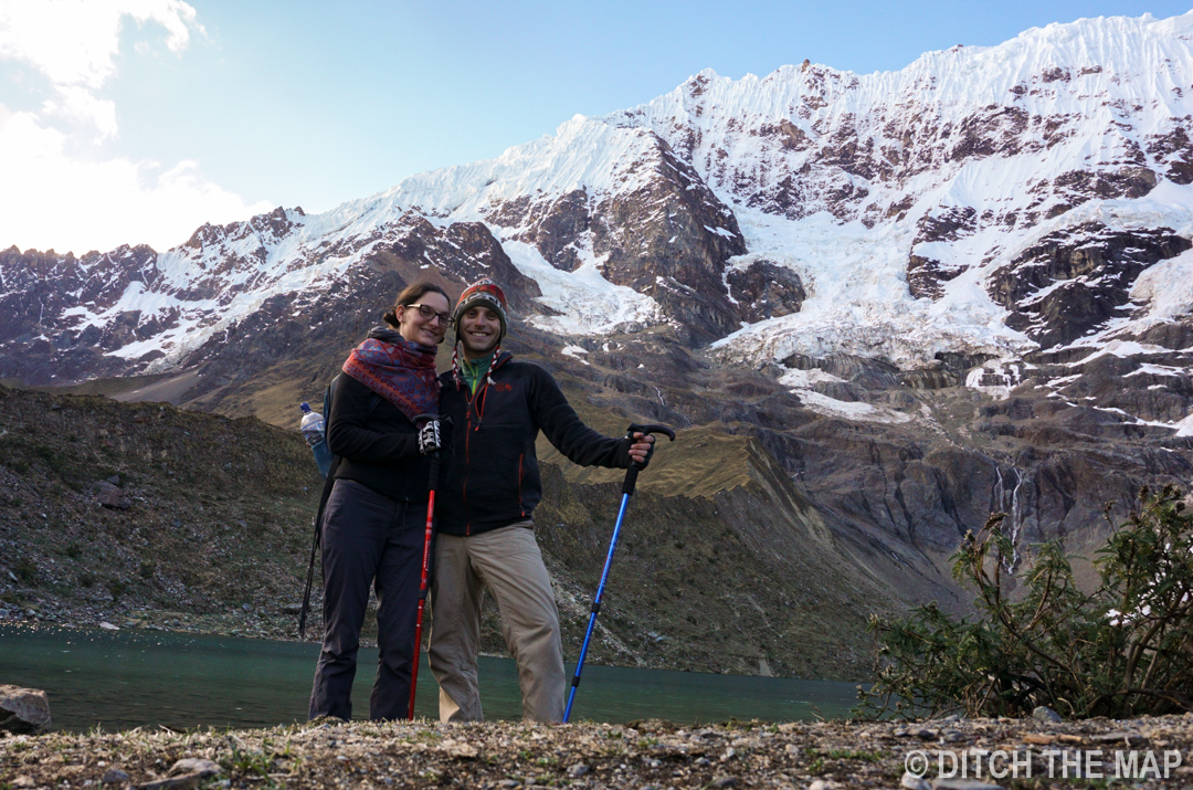 The glacier lake during our first day on the Salkantay Trek, Peru