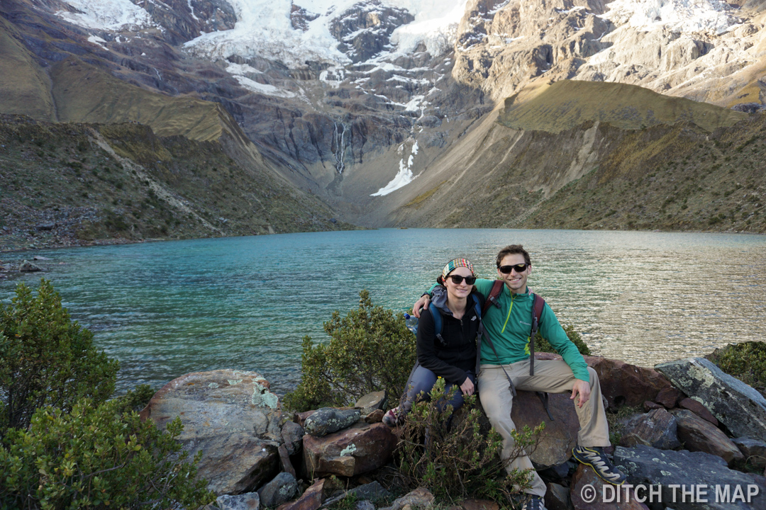 The glacier lake during our first day on the Salkantay Trek, Peru
