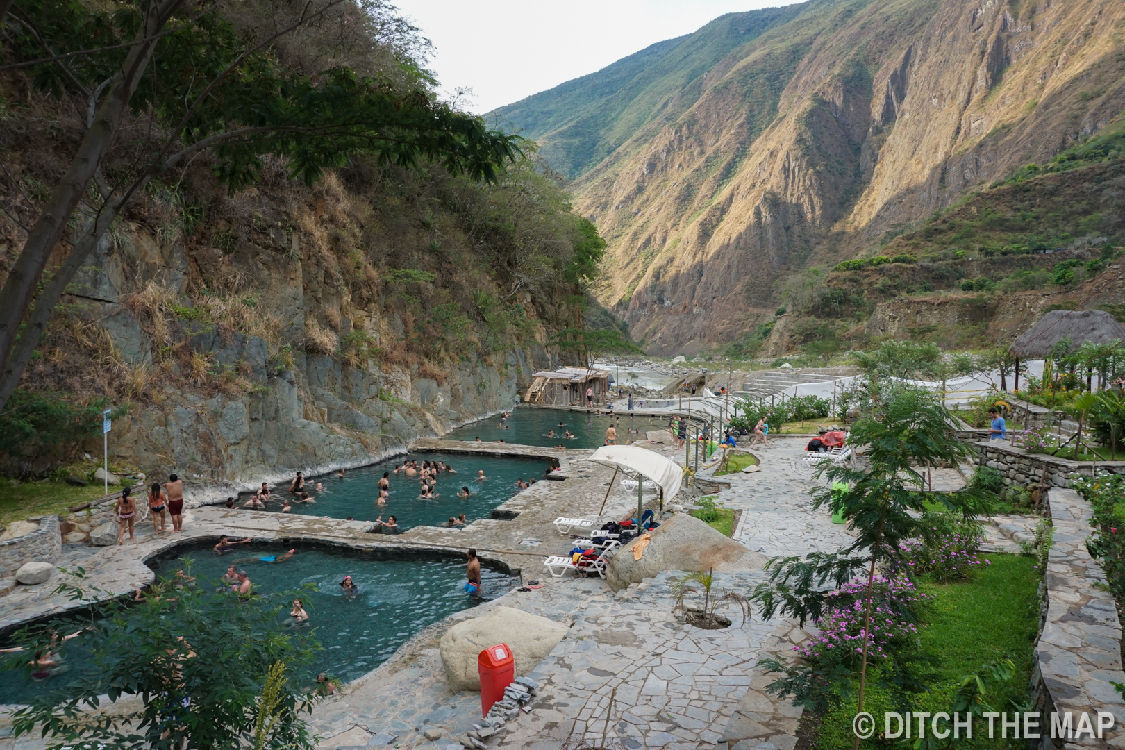 Enjoying a dip in the hot springs during our 3rd day hiking
