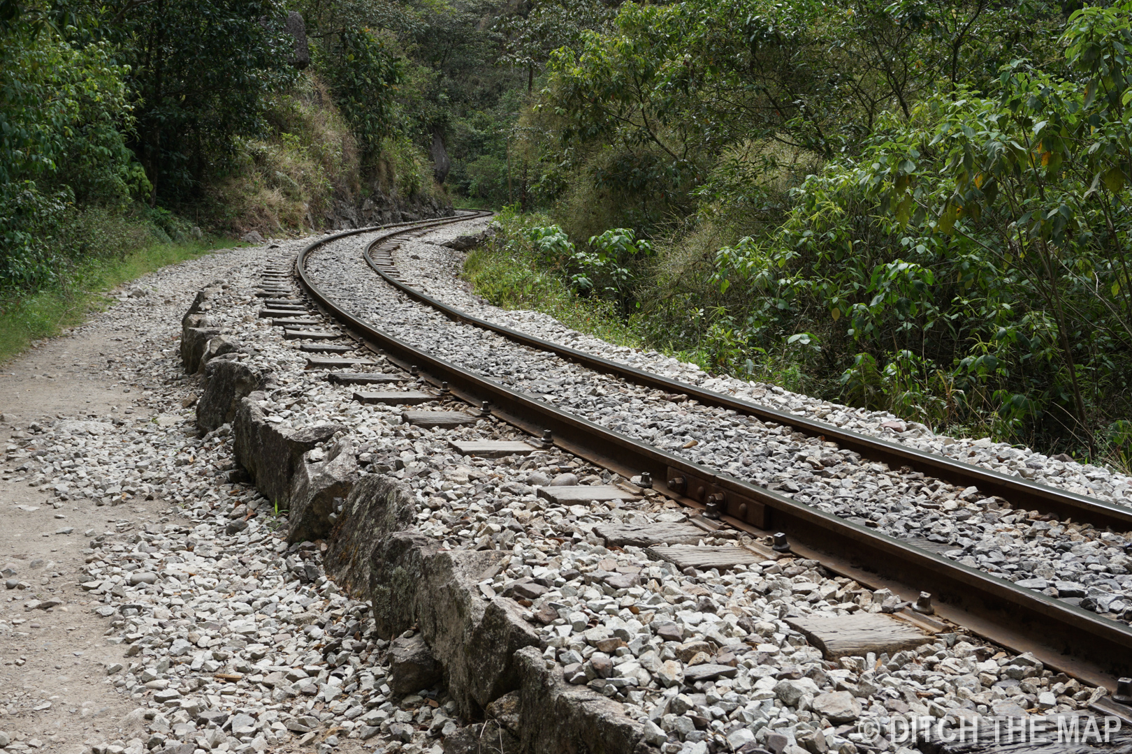 Train track leading to Aguas Calientes