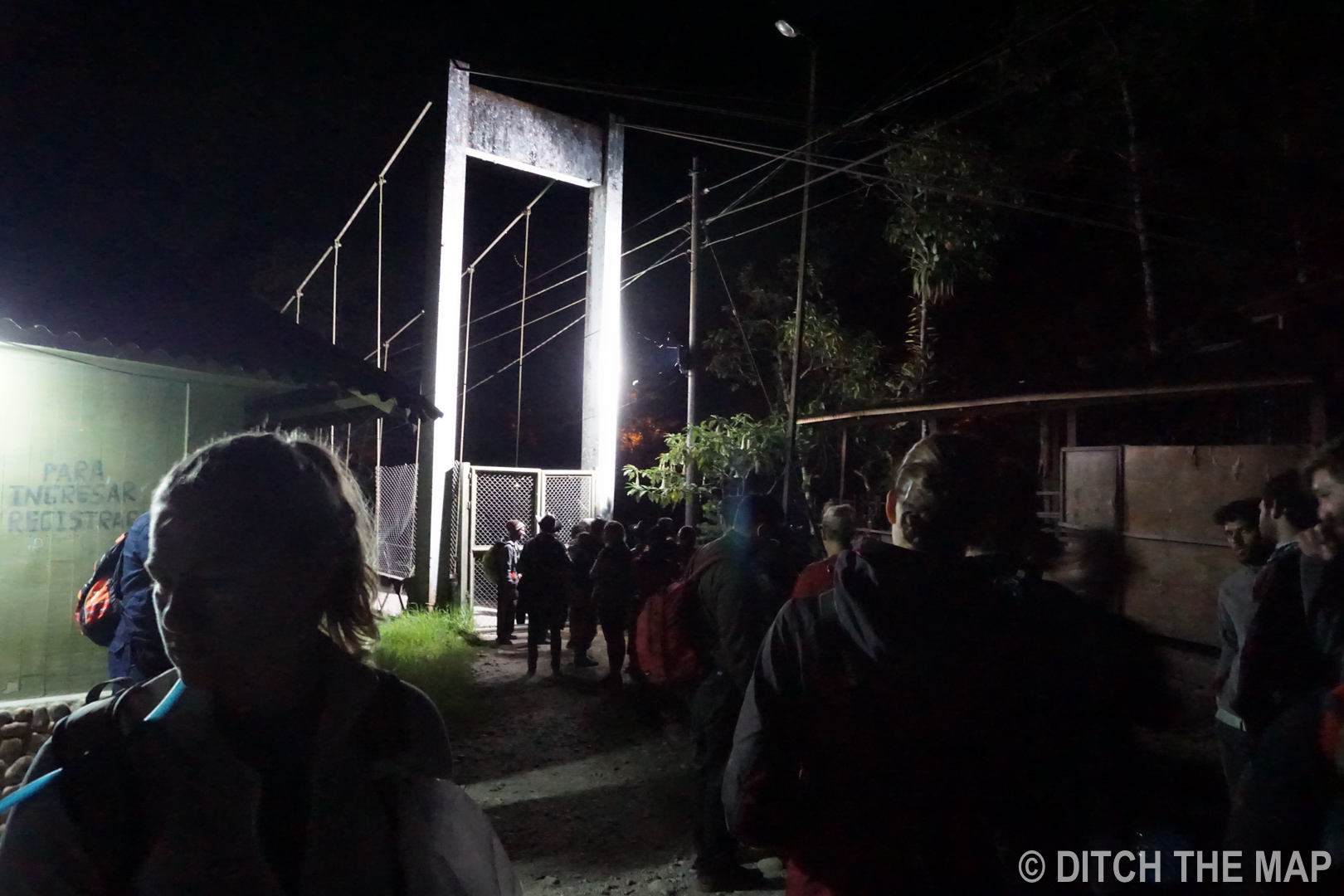 Waiting in line for the bridge to open for Machu Picchu at 5am