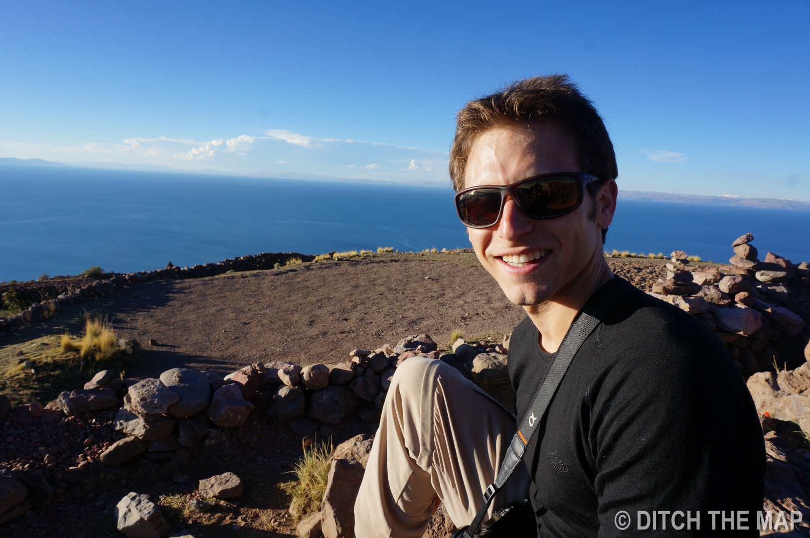Watching the sunset on Amantani Island in Lake Titicaca, Peru