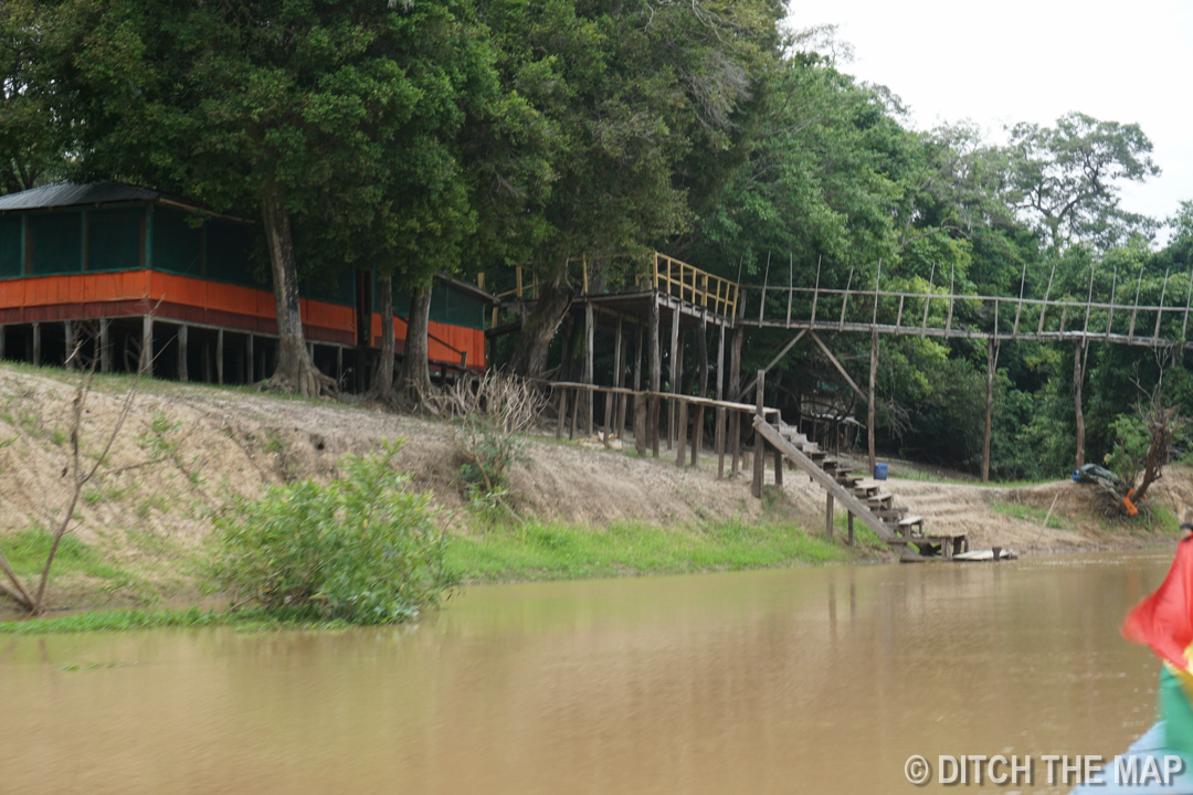 Arriving at our riverside lodge in The Pampas, Bolivia