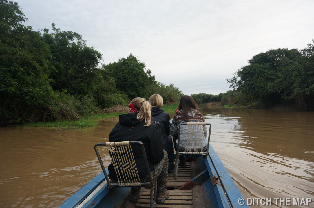 Heading out for our nighttime ride up the river in The Pampas, Bolivia