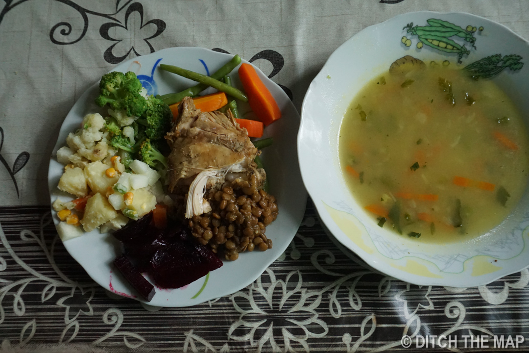 One of our lovely meals in The Pampas, Bolivia