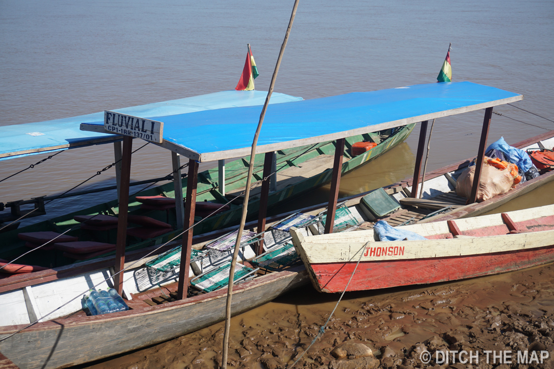 Getting ready for our 3-hour boat ride to the Amazon Jungle, Bolivia