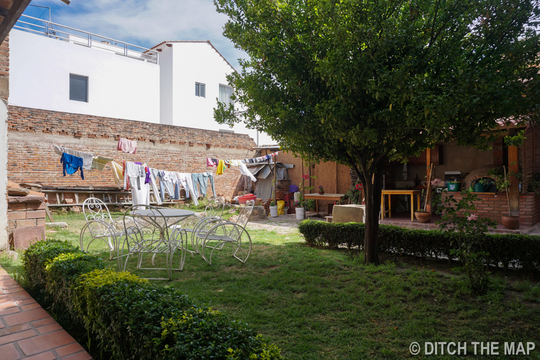 Our hotel rear courtyard in Sucre, Bolivia