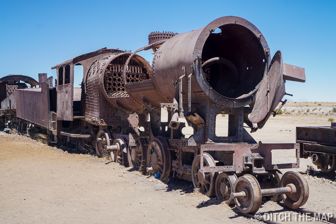 The Train Graveyard in Salar de Uyuni, Bolivia