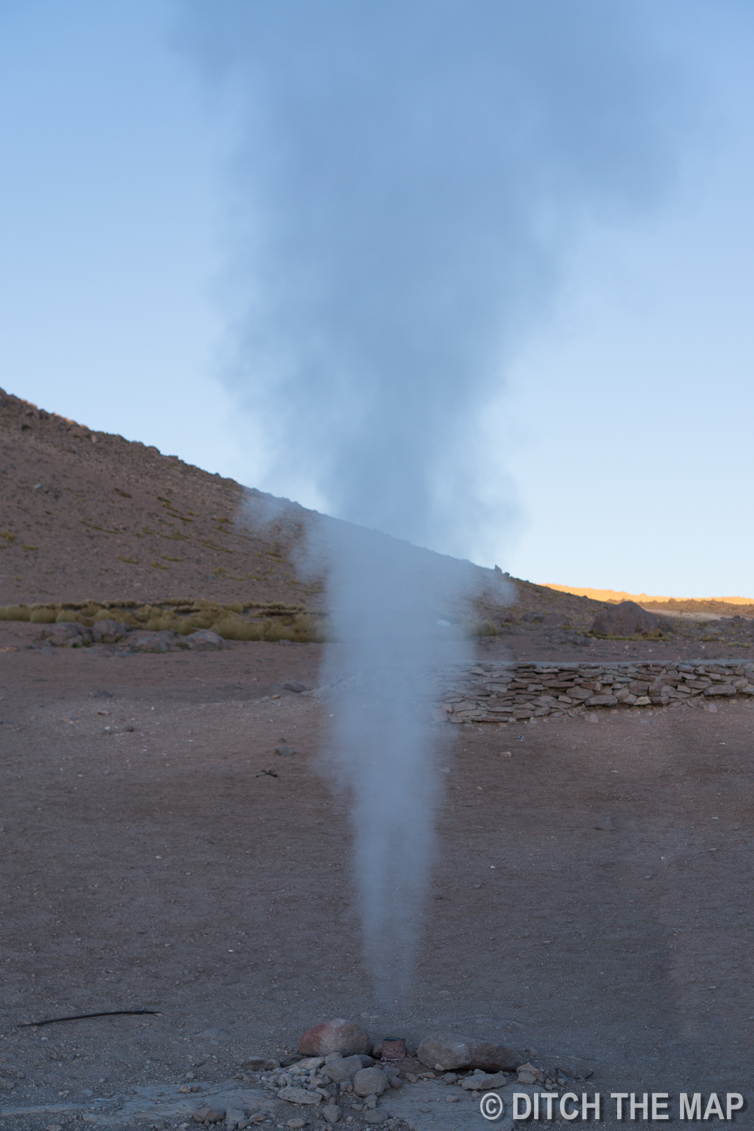 Solar de Manaña geyser basin in Bolivia