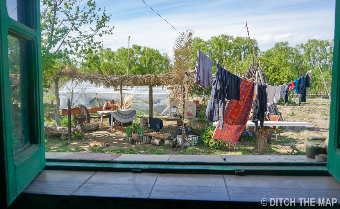 The view from inside our room in the farmhouse in Tupungato, Argentina