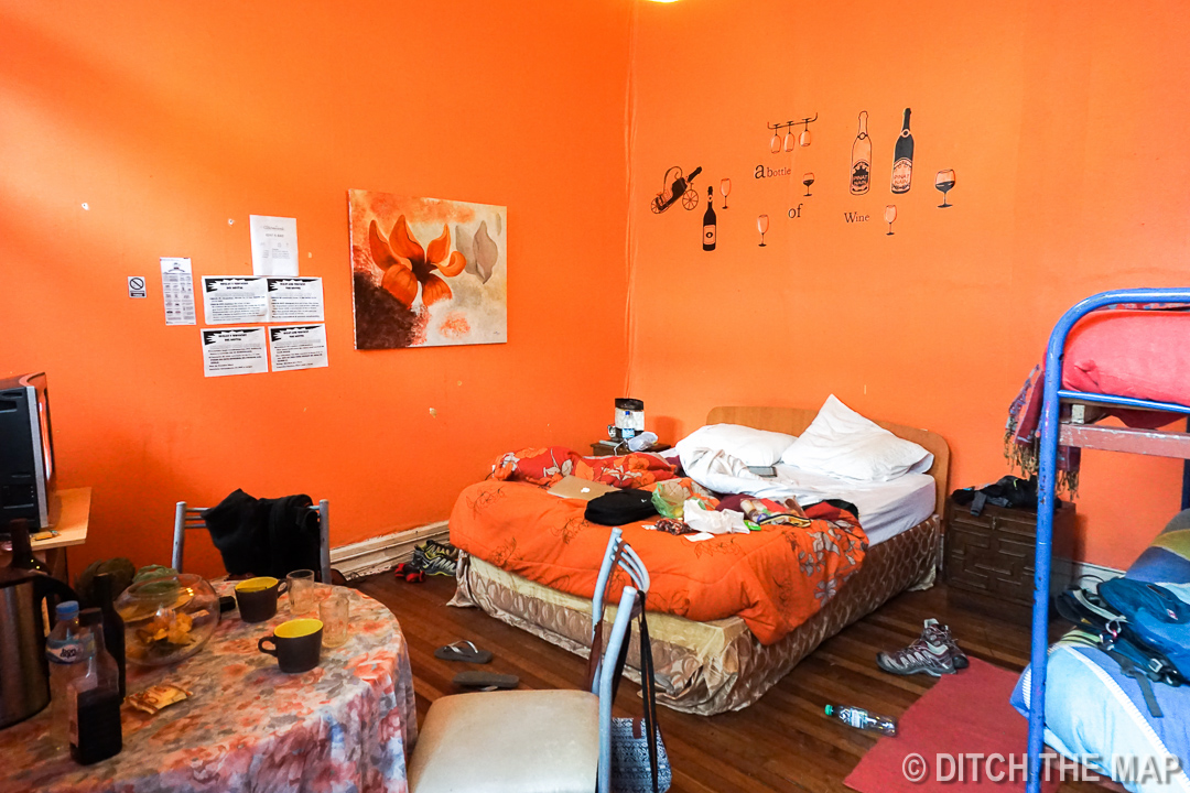 Our hotel room in Valparaiso, Chile