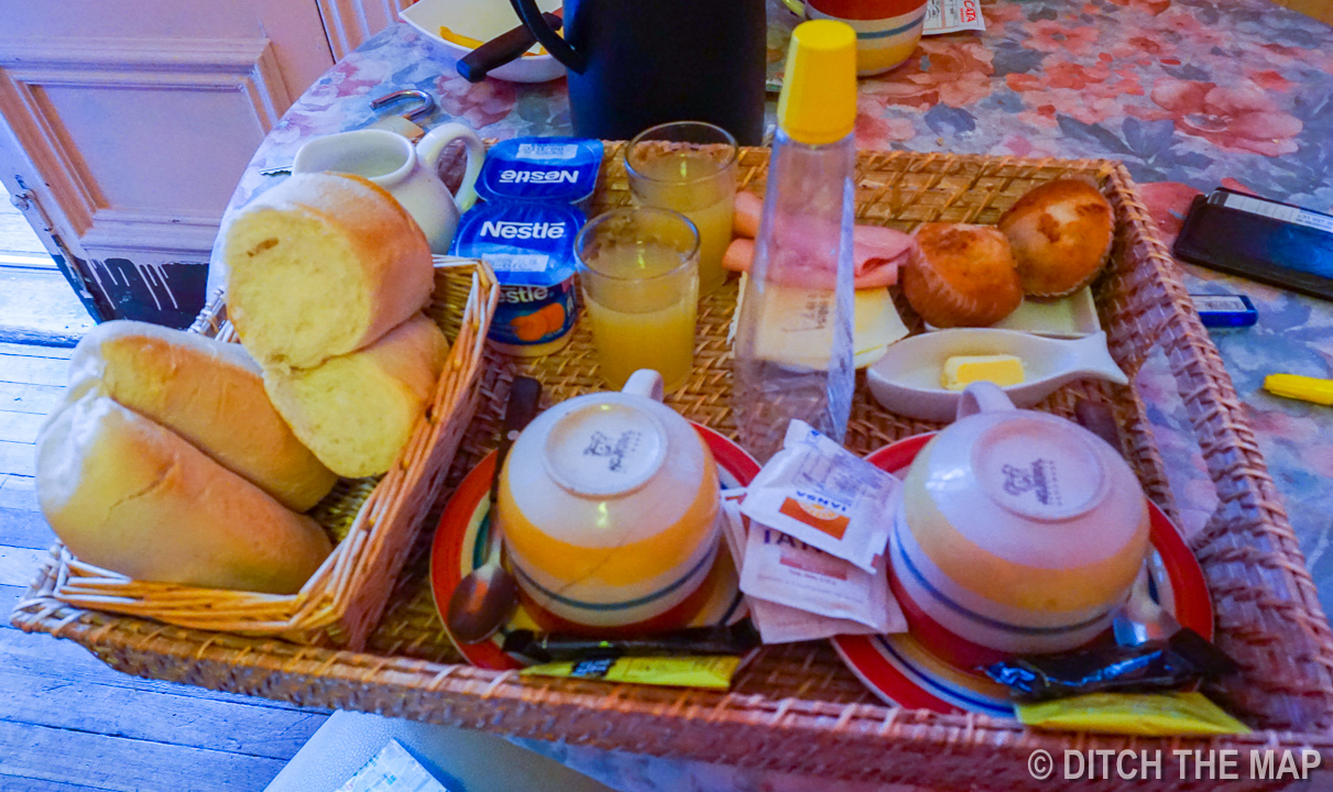 Breakfast at our hostel in Valparaiso, Chile