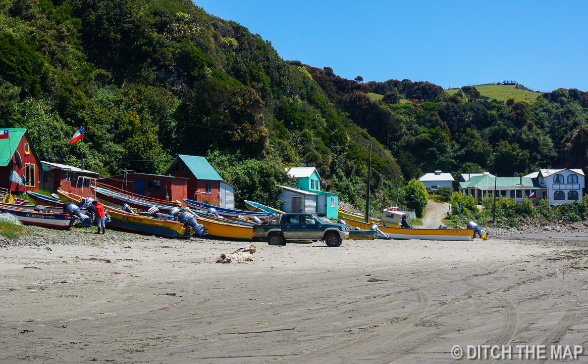A small beach on the island of Chiloe, Chile
