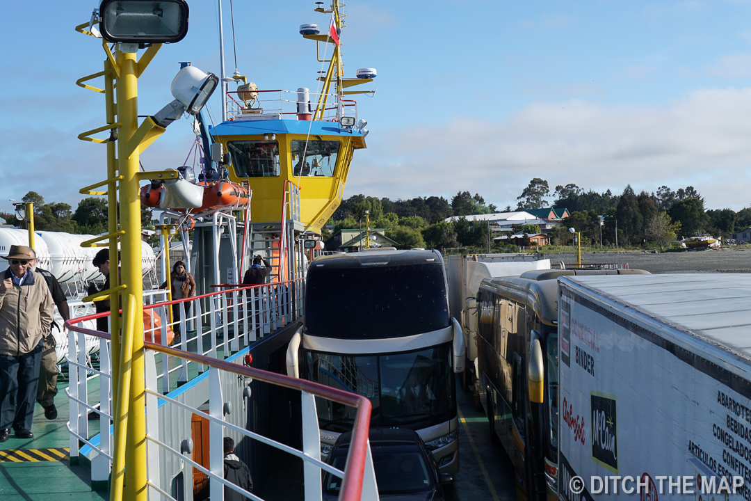 Crossing the water to get to Chiloe, Chile
