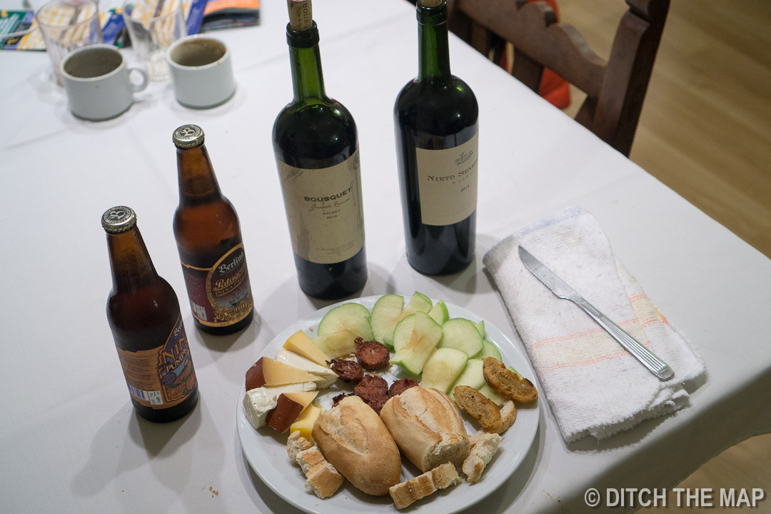 Our meal the night after our long, 25 km, hike