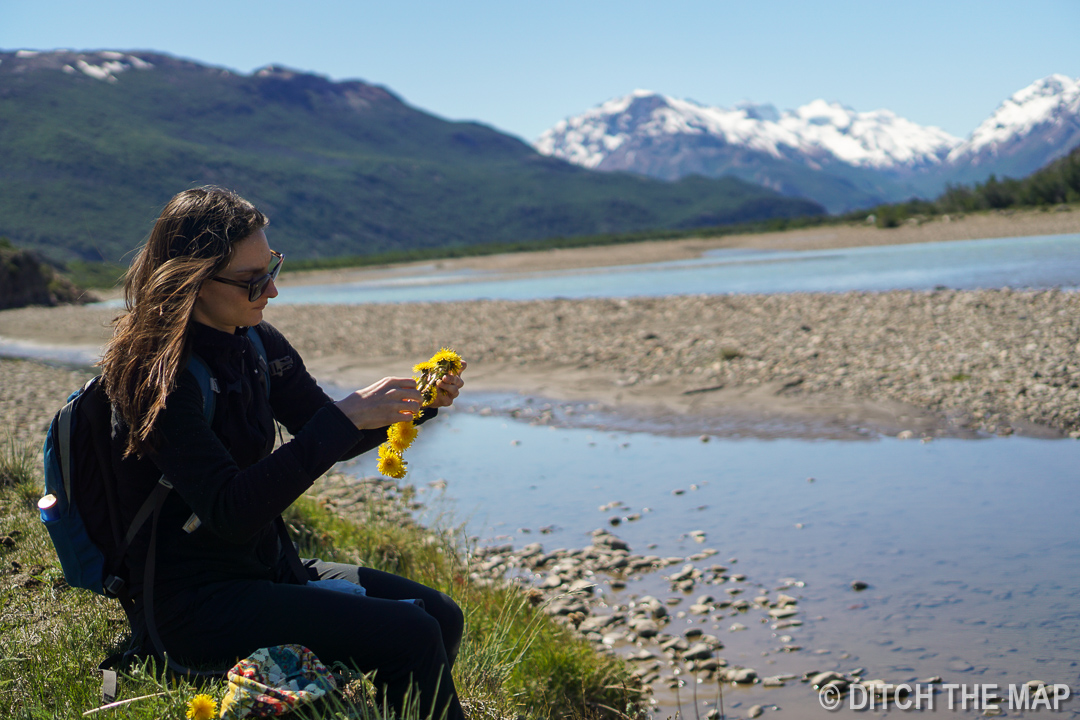 Sylvie builds a dandelion crown because she considers herself the princess of Patagonia