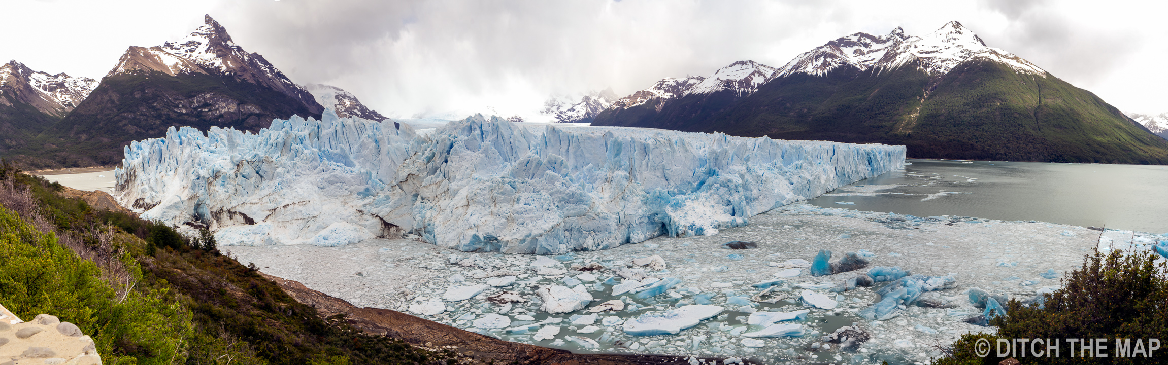 Panoramic view of Perito Moreno Glacier just outside El Calafate, Argentina