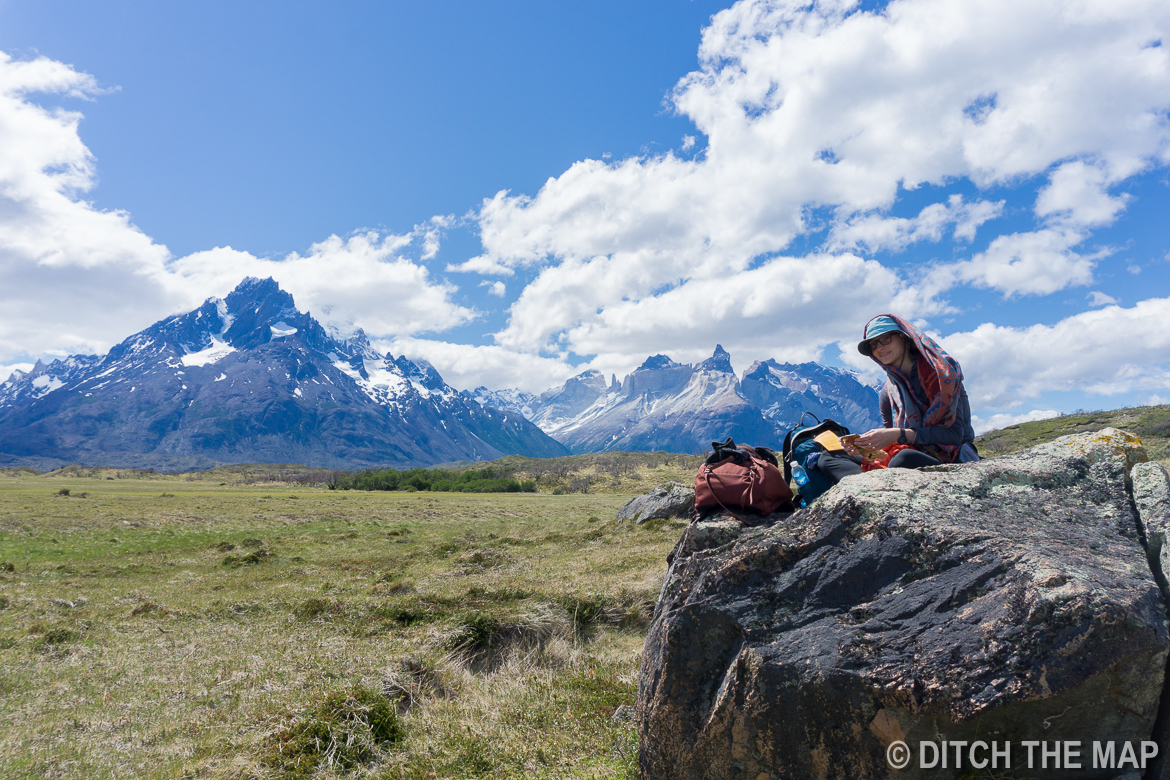 We break for a lunch during the first day of the W-Trek in Torres del Paine, Chile