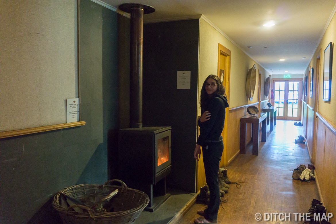 Our first night at Refugio Grey in Torres del Paine, Chile