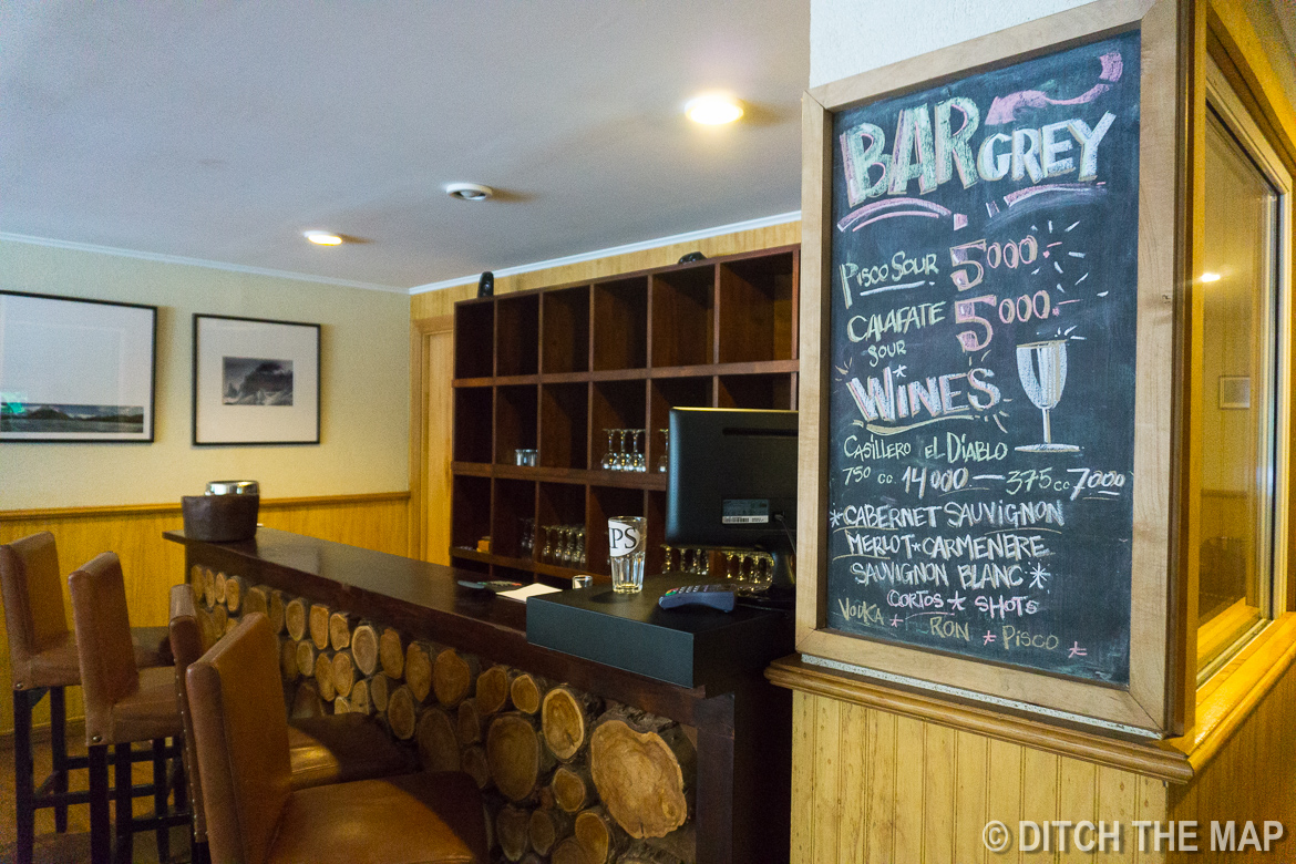 Our first night at the Refugio Grey bar in Torres del Paine, Chile