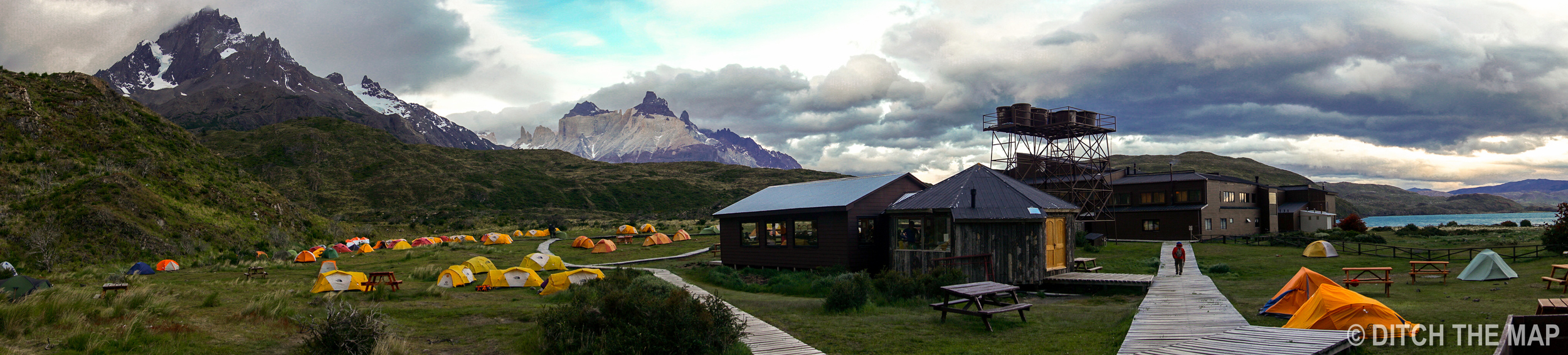 Our campsite at Paine Grande in Torres del Paine, Chile