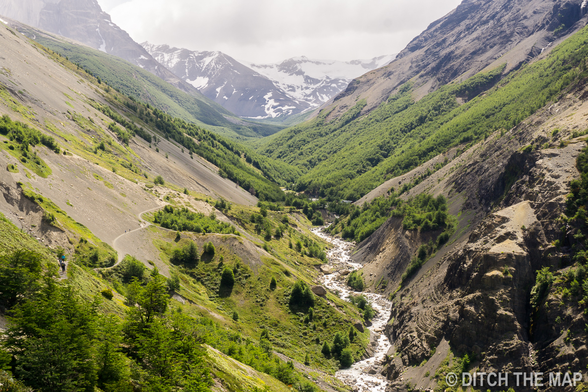 Valley leading to Refugio Chileno during our 4th day on the W-Trek in Torres del Paine, Chile