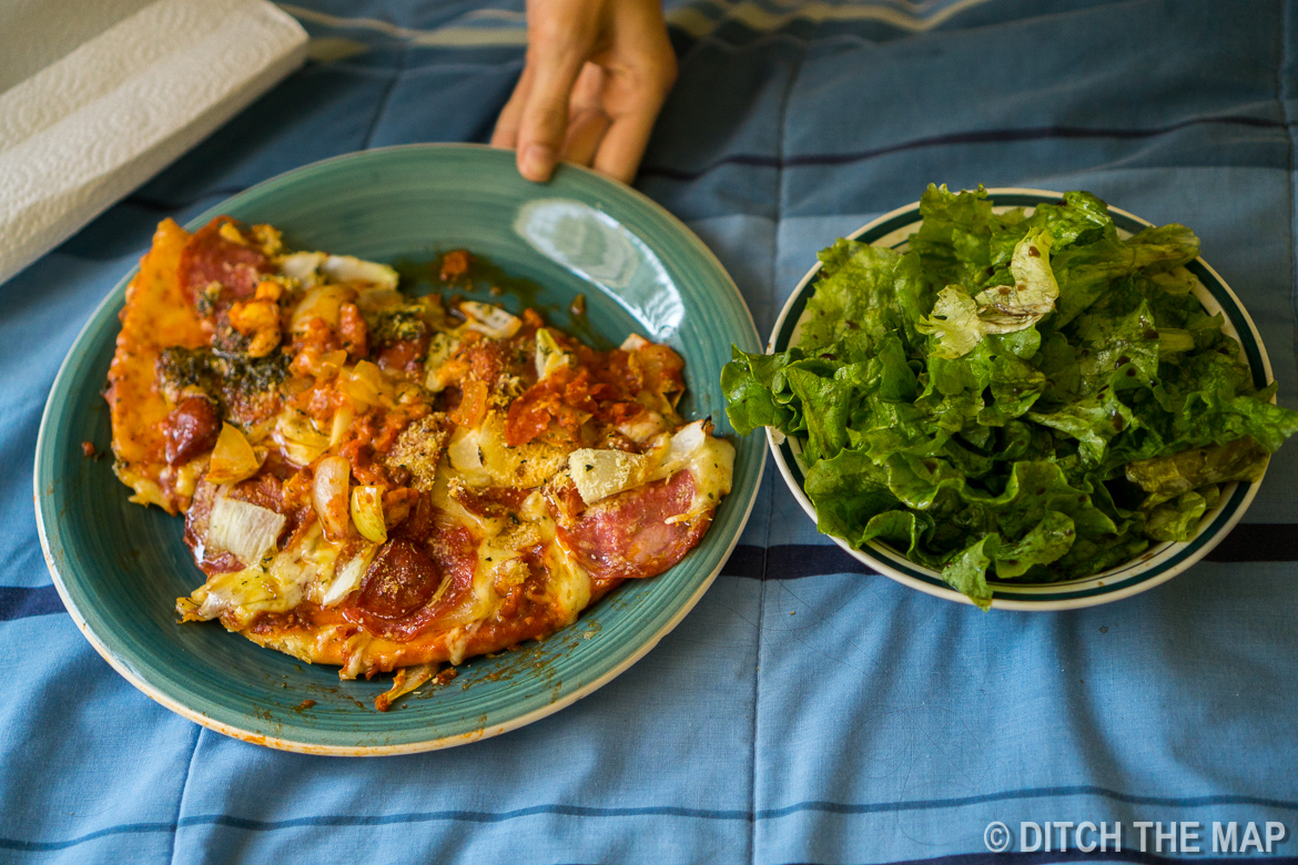 Homemade pizza after the W-Trek in Puerto Natales, Chile