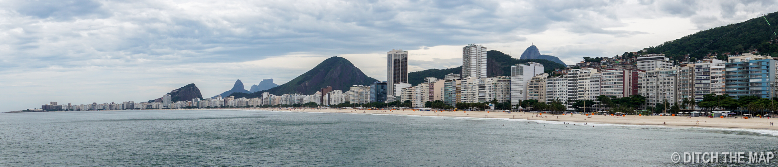 Panoramic View of Copacabana Beach in Rio de Janeiro, Brazil