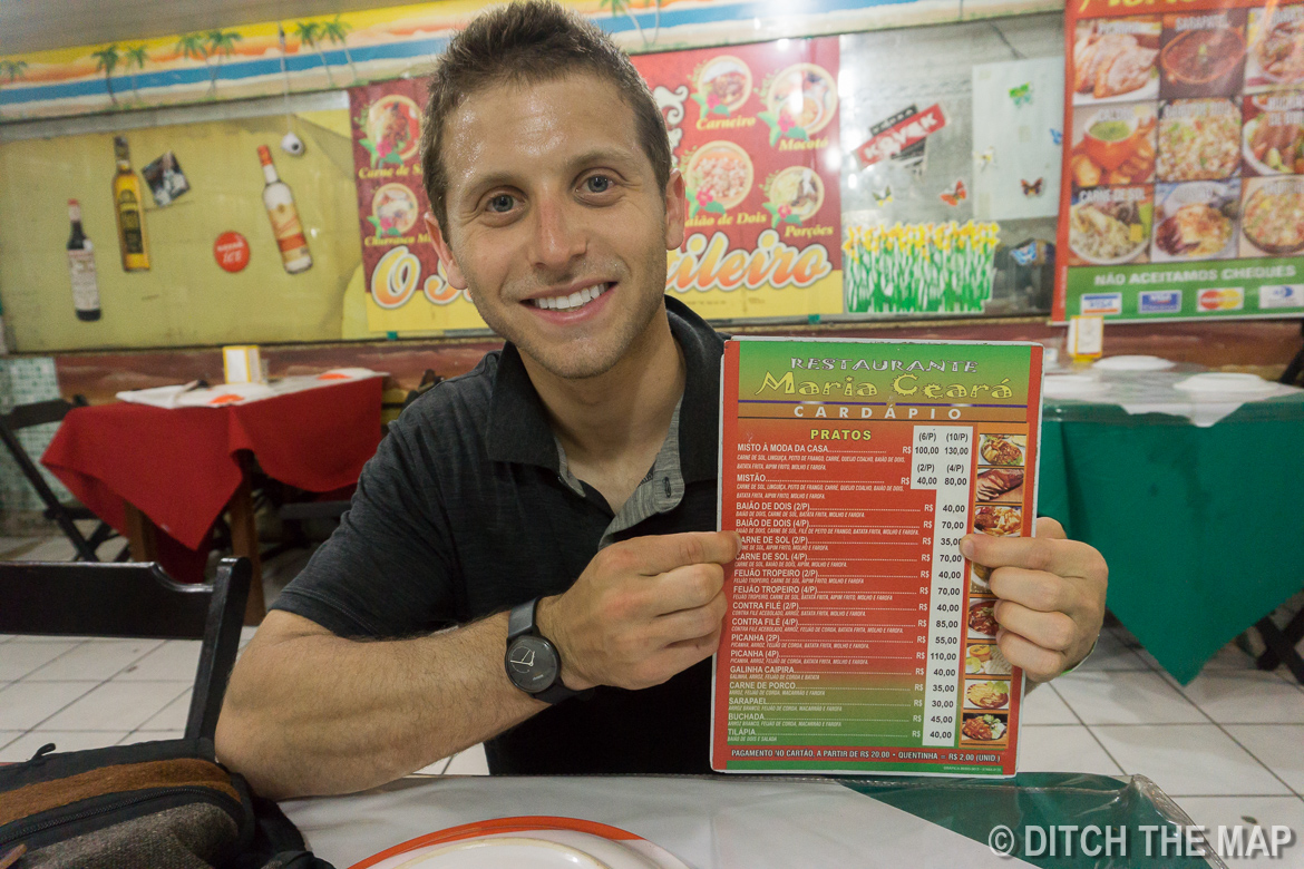 Ordering dinner at Sao Cristovao Fairgrounds in Rio de Janeiro, Brazil