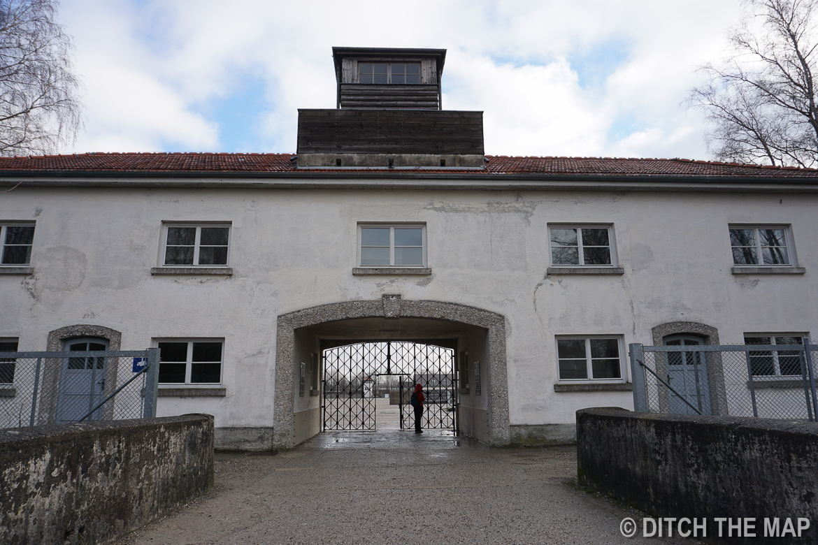 Entrance Gate to Dachau Concentration Camp Just Outside Munich, Germany