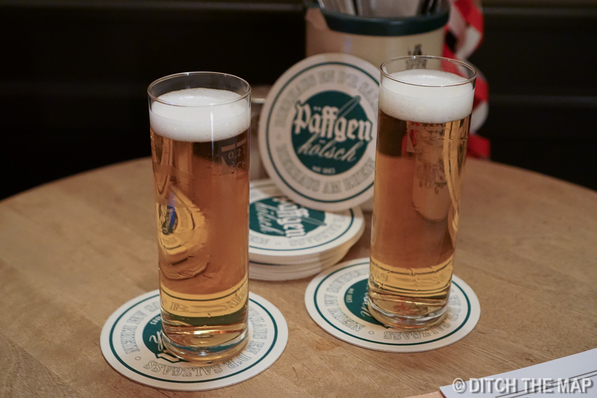Enjoying a kolsch beer in Cologne, Germany