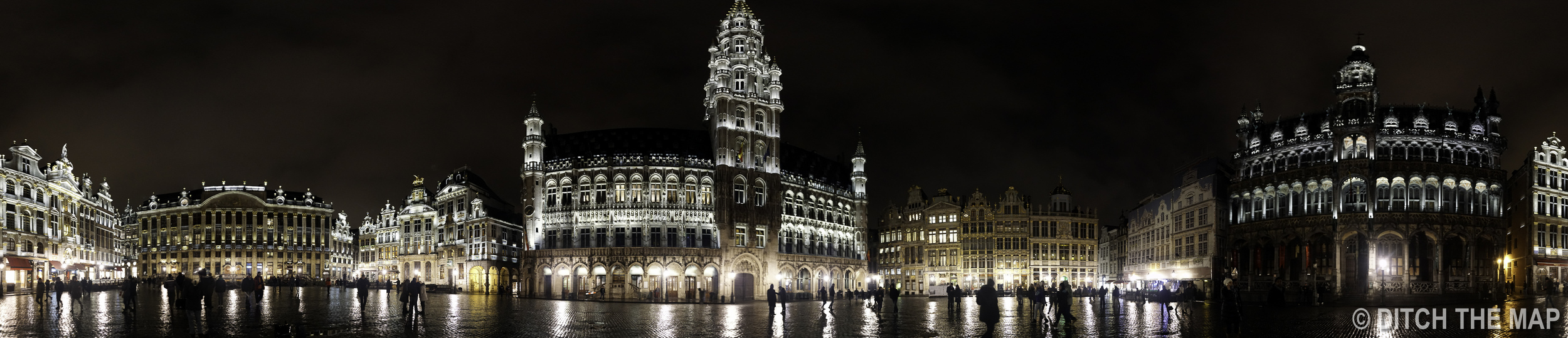 Panoramic of the main square in Brussels, Belgium