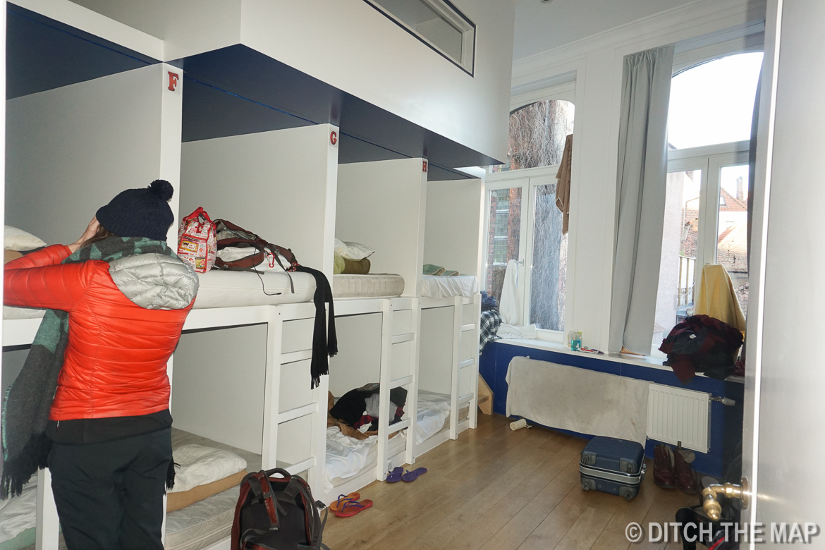 Our hostel in Bruges, Belgium