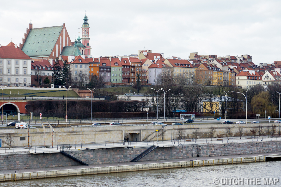View from the water of Warsaw, Poland