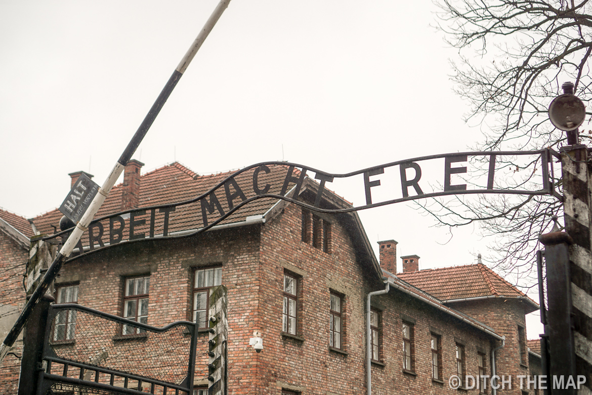 "Work will set you free" on the gates to Auschwitz, Poland