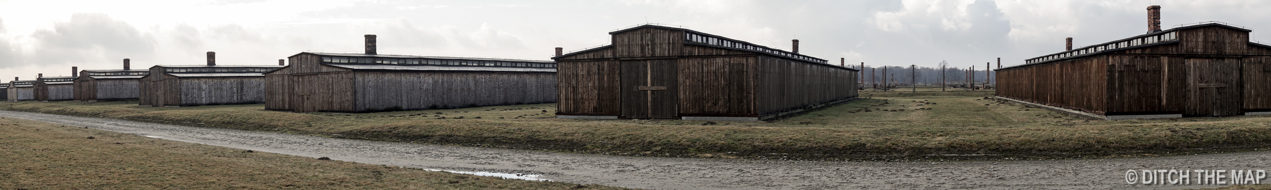Barracks at Auschwitz II, Poland