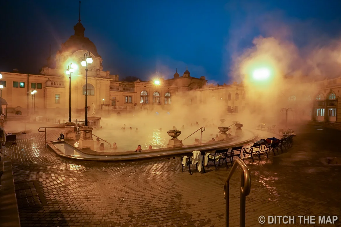 Széchenyi Thermal Bath at City Park in Budapest, Hungary